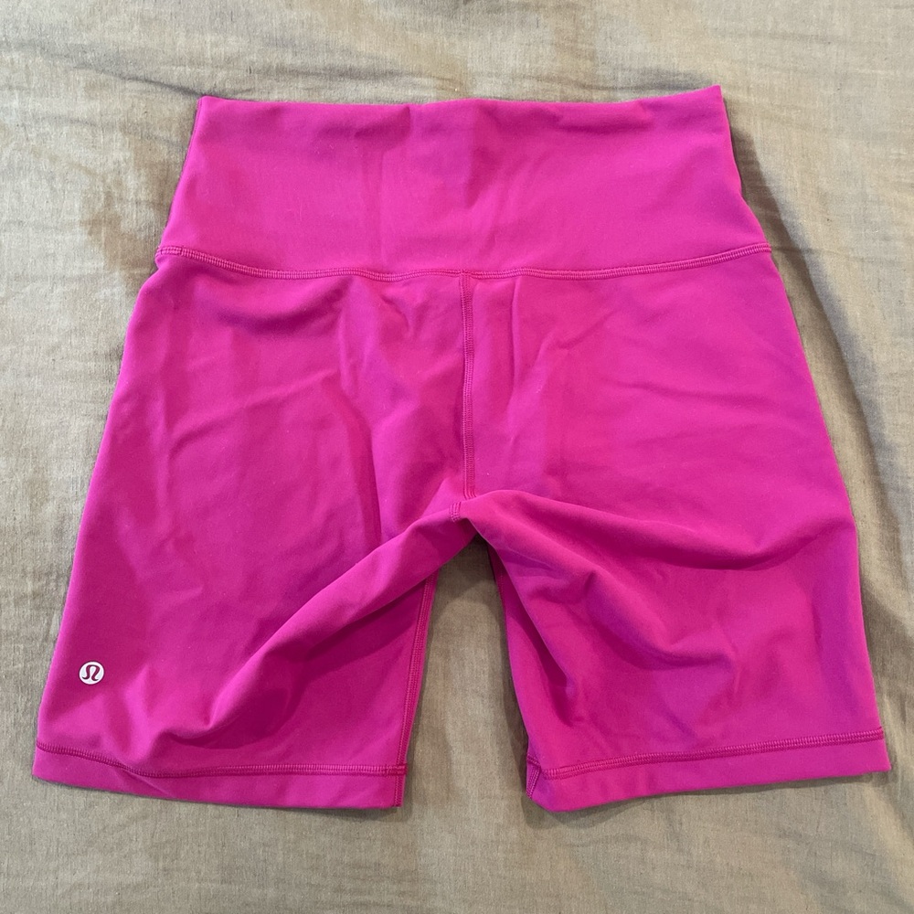 Lululemon Women's Pink Wunder Train High-Waisted Shorts
